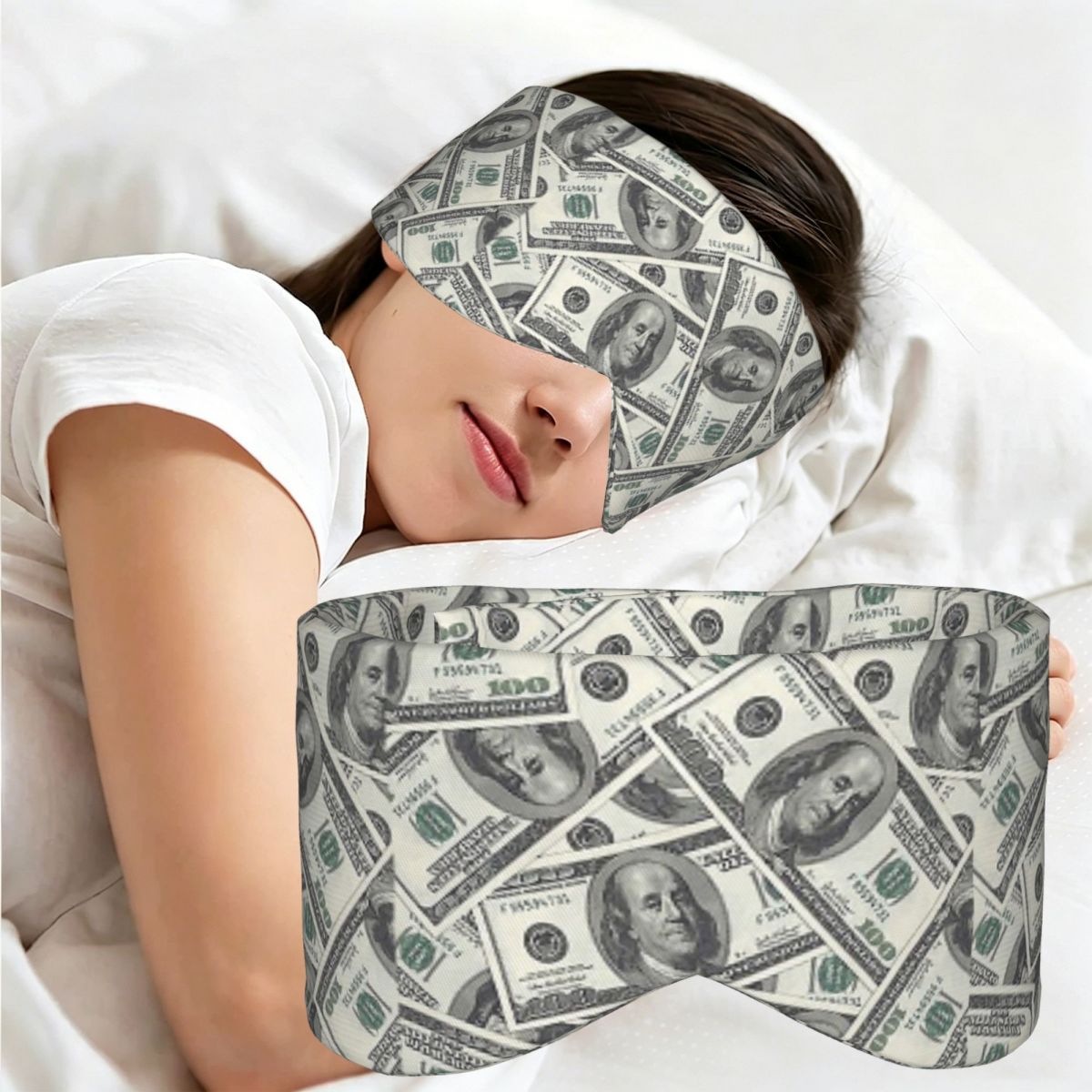 Novelty Gifts - Penutup Mata Tidur Motif Uang Dolar,