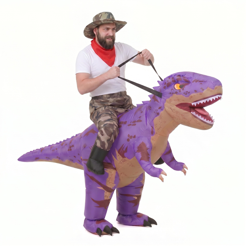 Kostum T-Rex Tiup Warna Ungu d - Costumes ulasan dan harga