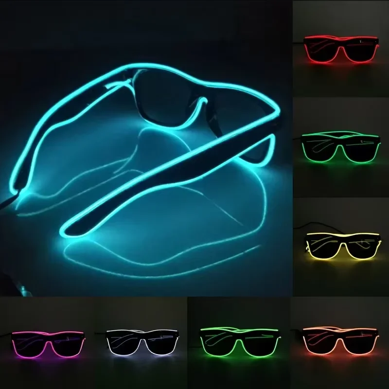 Kacamata Neon LED Bercahaya, K - Glow In The Dark Party Glasses ulasan dan harga