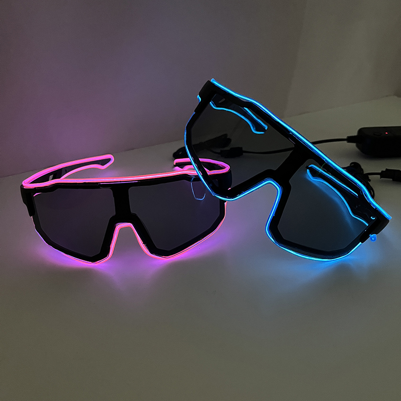 Kacamata LED Anti Angin Keren, - Glow In The Dark Party Glasses ulasan dan harga