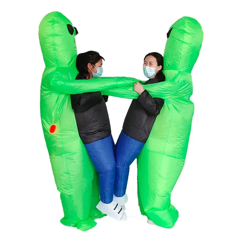 Kostum Monster Alien Hijau Tiu - Inflatable Dinosaur Costume Adult ulasan dan harga