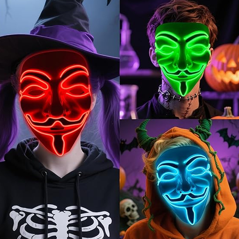Topeng LED Vendetta Tema Film  - Led Purge Mask Halloween ulasan dan harga