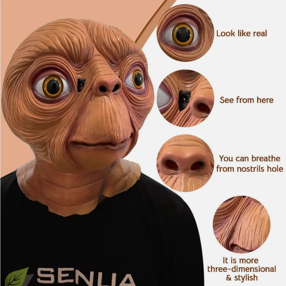 Topeng Kepala Alien Menyeramka - Latex Alien Mask Realistic ulasan dan harga