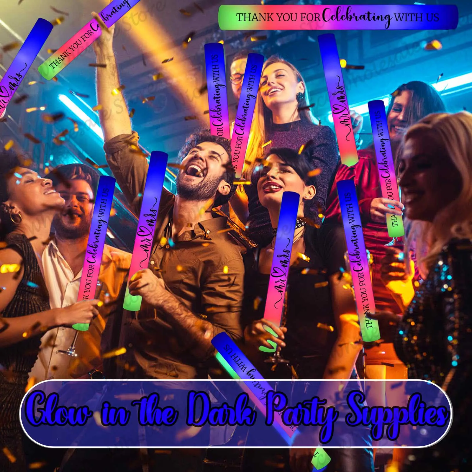 Tongkat LED Bercahaya dalam Ju - Flashing Led Foam Sticks Party ulasan dan harga