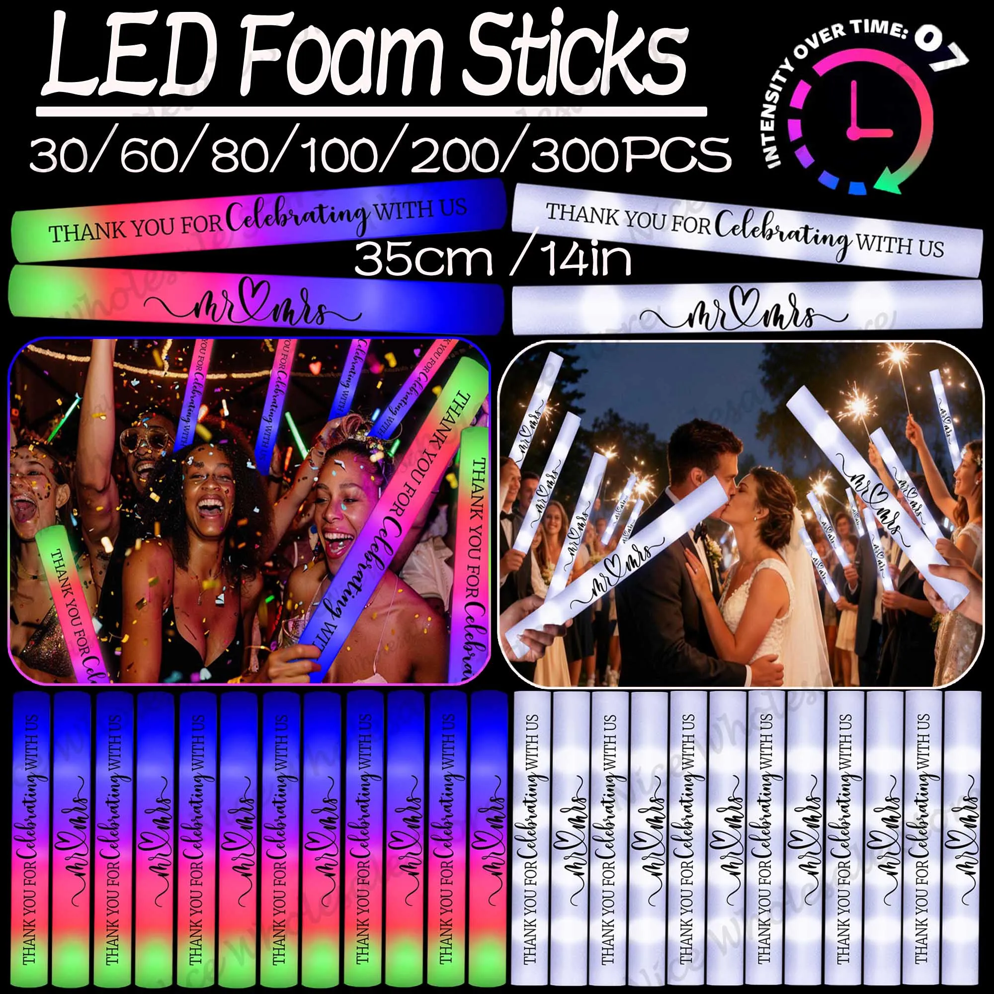 Tongkat LED Bercahaya dalam Ju - Flashing Led Foam Sticks Party ulasan dan harga
